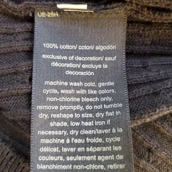 NWT TOMMY HILFIGER SZ L Women's 100% Cotton Knit Cable Knit Ivy Sweater in Navy - Picture 10 of 10